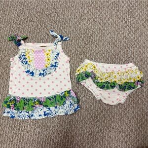 Floral Polka Dot Kids Matching Set